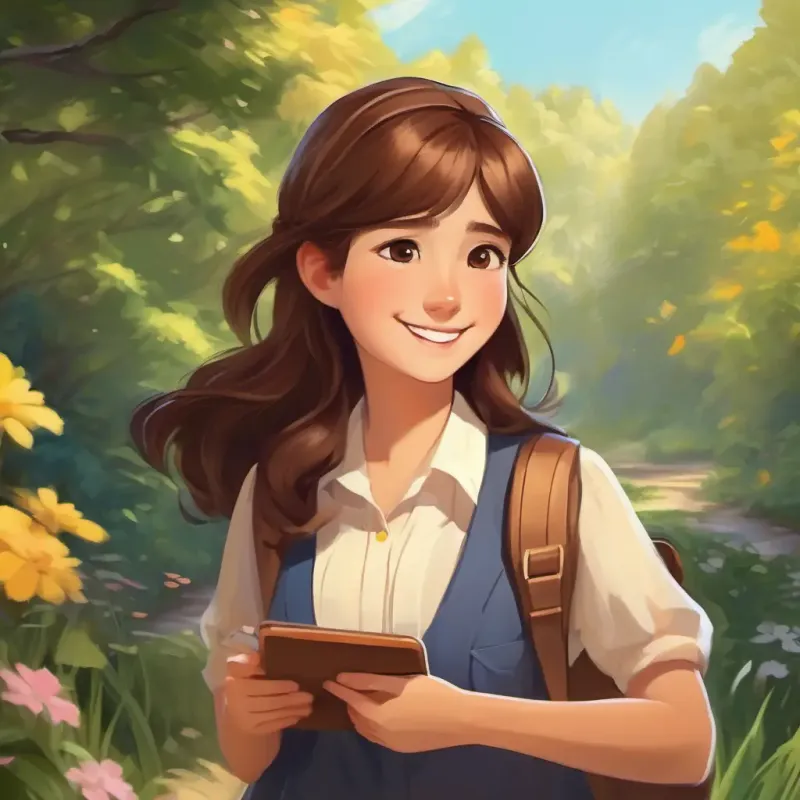 Caring, brown hair, brown eyes, friendly smile limiting the gadgets to be taken