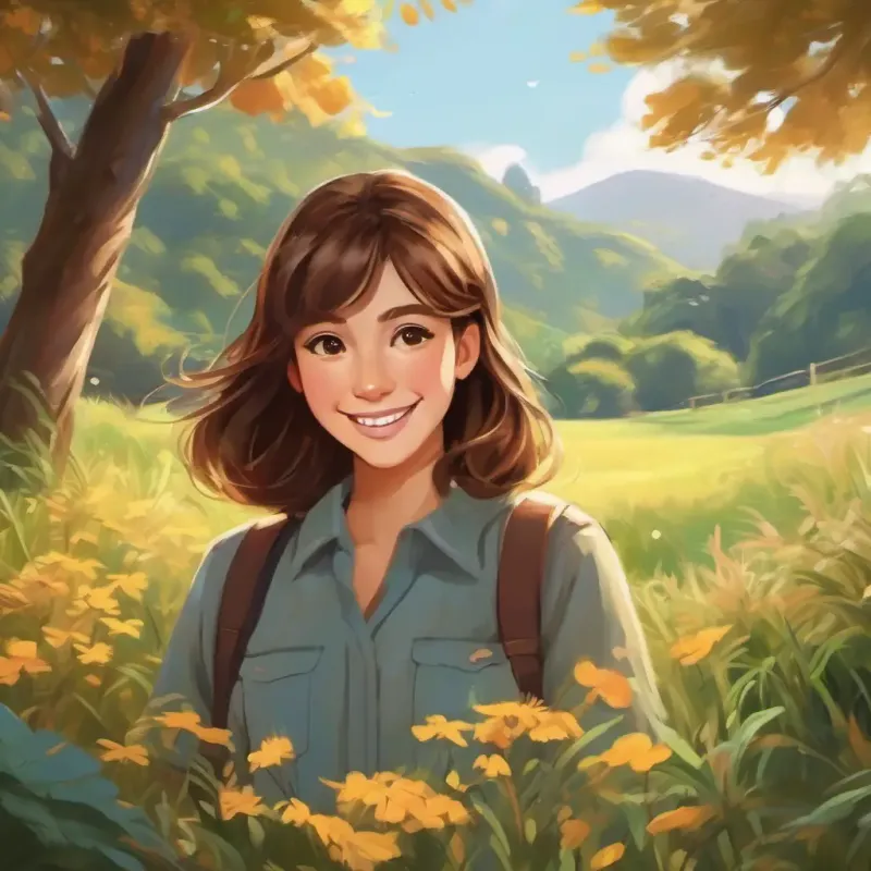 Caring, brown hair, brown eyes, friendly smile insists on the enjoyment of nature