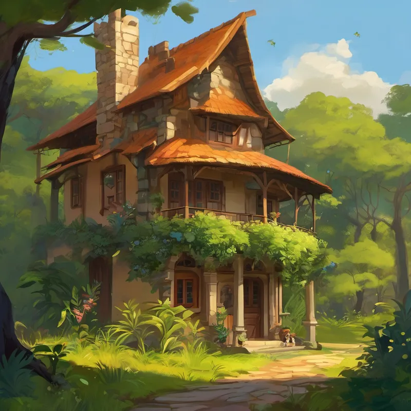 Curioso, Joãozinho decidiu seguir Estrelinha e aprender mais sobre a gratidão. Eles caminharam por uma trilha e de repente chegaram a uma pequena casa na floresta. Joãozinho notou que a casa era modesta, mas acolhedora. Dentro da casa, encontraram uma família feliz com poucos bens materiais. Apesar disso, todos pareciam contentes e agradecidos pelo que tinham. Eles compartilharam uma refeição simples, riram e contaram histórias.