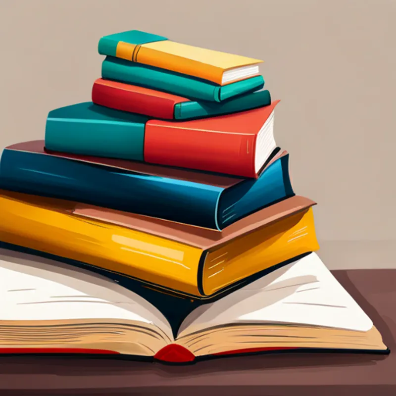 Stacked heavy books on the table