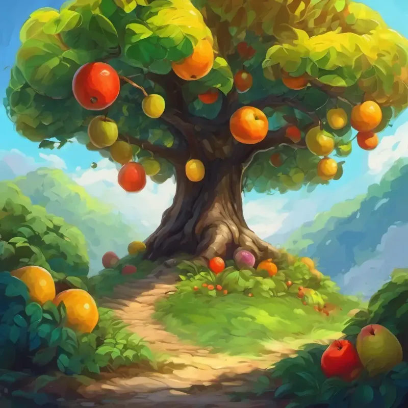 L'albero ospitante aveva un tronco alto e possente, con foglie colorate e frutti succosi.