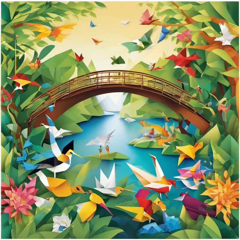 Days turned into weeks, and weeks into months. Finally, after a lot of hard work and collaboration, the bridge was completed. It was a remarkable creation, stretching across the water, connecting the animals to the marvelous island. A grand opening ceremony was held, and all the animals celebrated their achievement. Krajai and Tao felt immense joy in their hearts seeing everyone on the island, exploring and having fun together. The unity of the animals filled their forest with happiness and laughter.