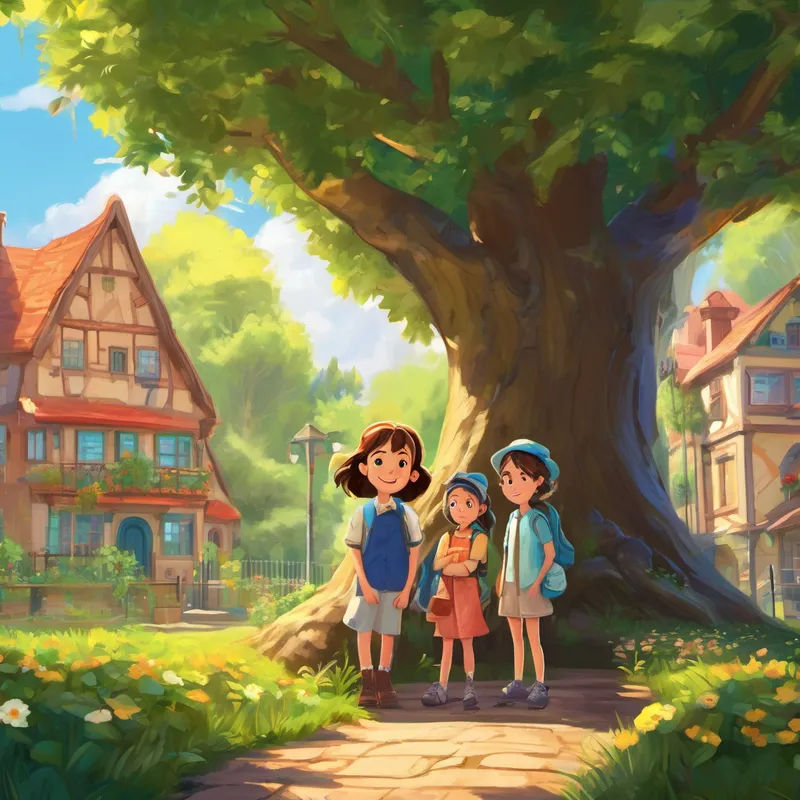 Once upon a time, in a small town called Sunnyville, there were two best friends named Alex and Lily. They lived right next door to each other and were inseparable. Alex was a brave and energetic boy, while Lily was a clever and determined girl. They loved playing outside and exploring the wonders of nature together. One sunny afternoon, Alex and Lily discovered a magical talking tree in the center of their favorite park. The tree, named Oaky, had been standing there for hundreds of years, witnessing countless friendships blooming and withering away. Oaky had a special power: it could grant wishes that came from pure hearts.