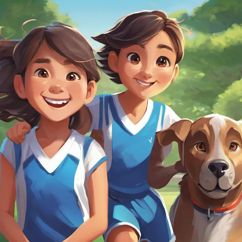 Excitedly, Alex and Lily shared their wish with Oaky. "We wish to become the greatest track and field athletes!" they exclaimed in unison. Oaky, with a smile on its face, granted their wish and promised to support them throughout their journey. From that day on, Alex and Lily began their training. Every morning, they would meet at the park and push themselves further and further. Alex loved sprinting like a cheetah, while Lily excelled in long jump, leaping like a gazelle.