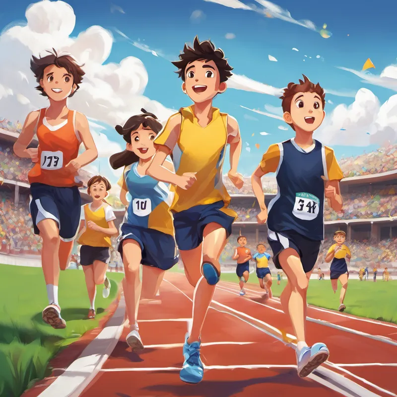 Their hard work paid off when they were invited to participate in the town's annual track and field championship. Friends and family gathered to cheer them on. Alex and Lily felt nervous but excited by the challenge that awaited them. As the competition began, their bond grew stronger. They cheered each other on, shared their strategies, and even offered a helping hand when one of them felt discouraged. It was not just about winning; it was about showing what true friendship meant.