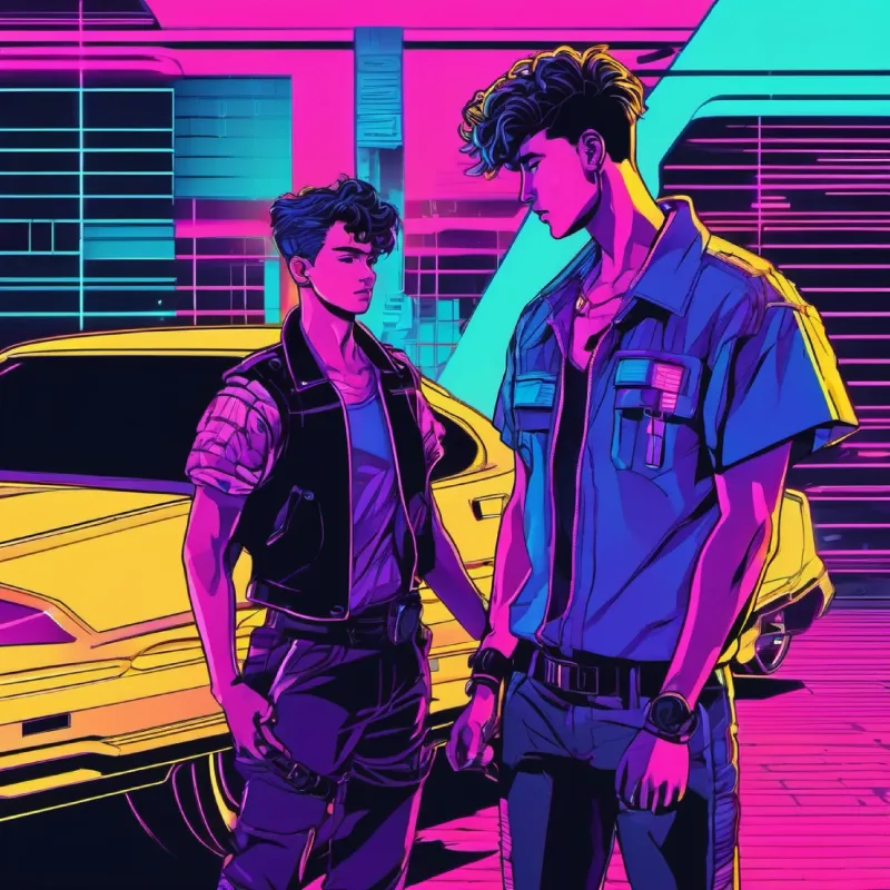 teenage boy arresting a another man