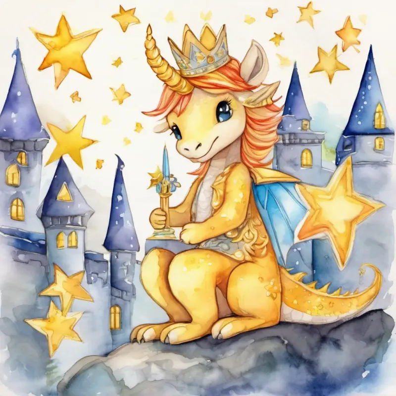 Spark is a mischievous dragon who loves to play pranks and make loud noises becomes a friend of Queen Melody has golden hair and wears a crown made of stars and promises not to disturb their sleep again. Lullaby Castle is a place of tranquility and happiness. Queen Melody has golden hair and wears a crown made of stars's lullaby brings peaceful dreams to everyone.