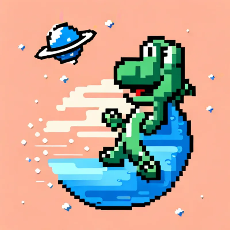 Dino enters the rocket and sees the Earth from above