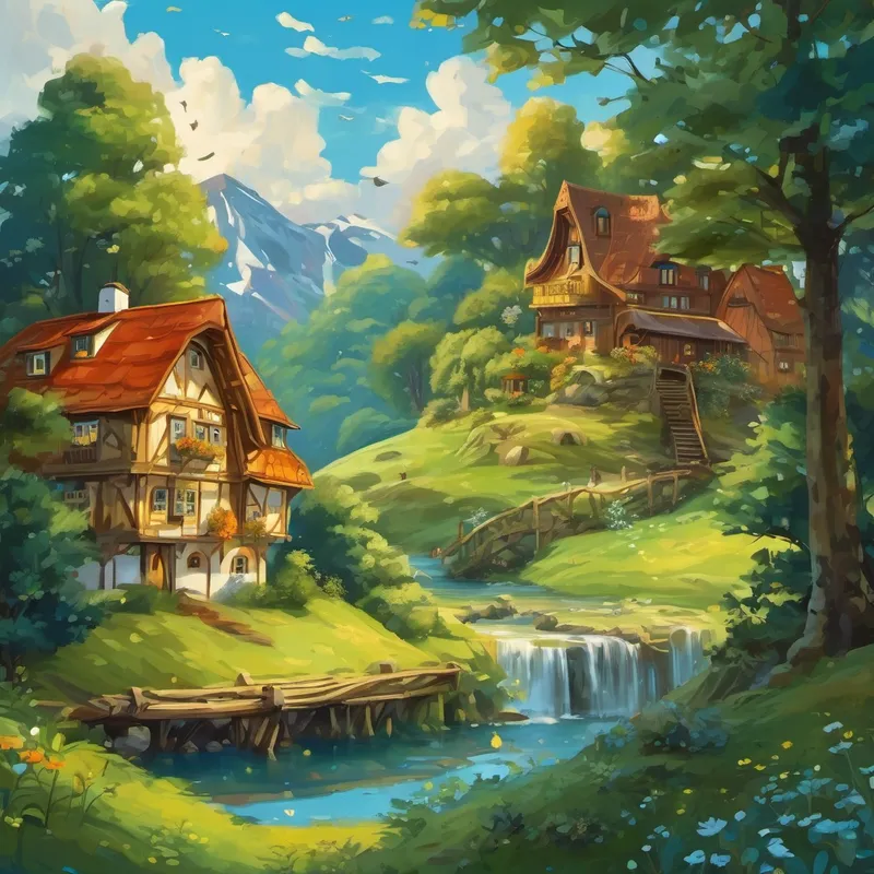 Schließlich erreichten sie das große Baumhaus der Eulen, hoch oben in den Wolken des Traumlandes. Dort trafen sie Linus' Eltern, die überglücklich waren, ihren kleinen Abenteurer wiederzusehen. Alle Tiere im Traumland versammelten sich, um Linus, Hopsi und Elli zu feiern. Sie tanzten und sangen gemeinsam, während die Sterne am Himmel glitzerten und die Blumen ein wunderschönes Licht verbreiteten.