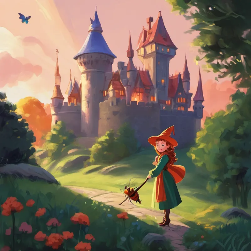 One day, a wicked witch named Malina heard about Princess Anna's magical scepter and became jealous. She wanted the power for herself, so she hatched a plan to sneak into the castle and steal it. Malina was known for her cunning and disguises, so she transformed herself into a beautiful butterfly and fluttered her way into the castle.