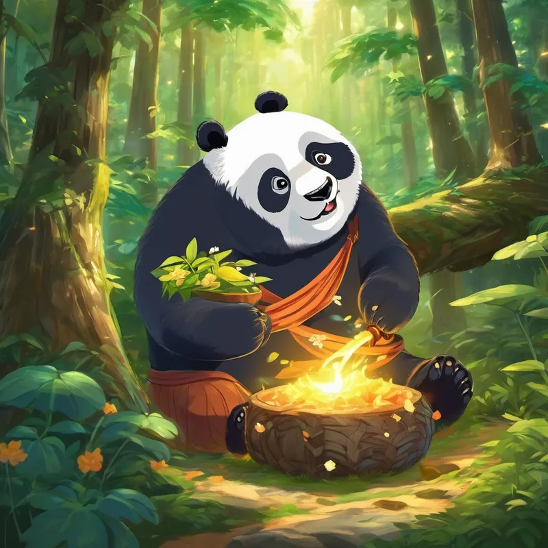 From that day forward, Gutara Panda learned the importance of hard work and collaboration. He realized that even though some tasks might seem challenging, they can be overcome with determination and the support of friends. And so, Gutara Panda became known as the Hero of the Enchanted Forest, teaching everyone that sometimes, even a ぐーたらパンダ can surprise you with their amazing abilities. And they all lived happily ever after, in a forest forever filled with warmth, light, and the spirit of teamwork. The end.