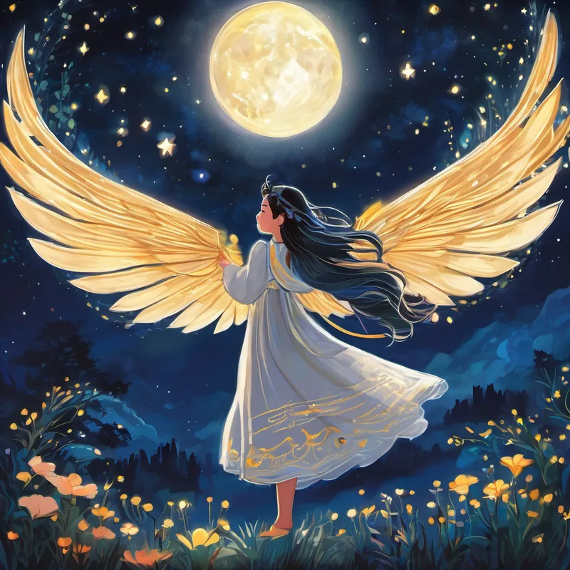 In Dreamland, there lived a curious young Dreamweaver named Luna. Luna was brimming with creativity and had a keen eye for dreaming up magnificent new worlds. Every night, when the first twinkling of stars appeared in the sky, Luna would embark on her nocturnal journey to fulfill her purpose as a Dreamweaver. One night, as Luna was floating through the sky, her silver wings shimmering in the moonlight, she sensed an extraordinary dreamer. It was a young girl named Lily. Luna had been watching over Lily for some time, marveling at her vibrant imagination and her love for storytelling. Tonight, Luna knew she had something special in store for Lily.