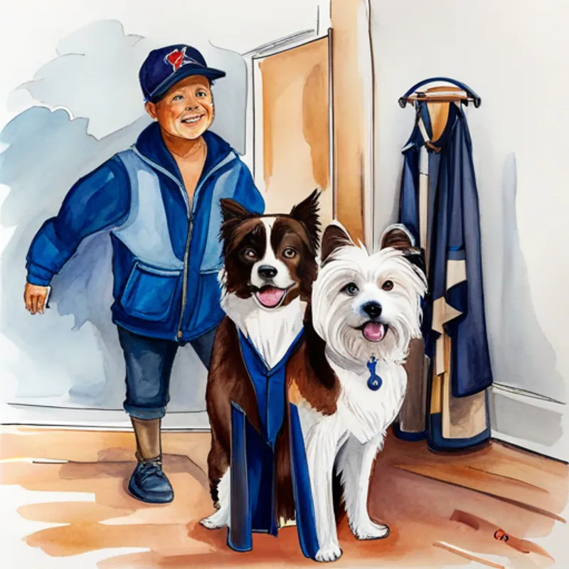 Ellis and Luna standing side by side, ready for new adventures