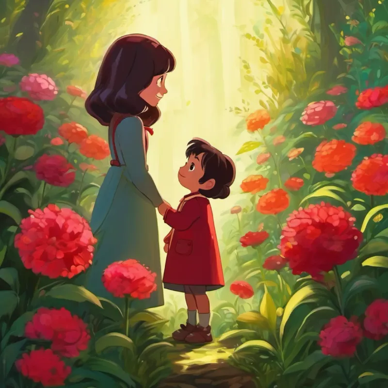 Ruby introduces Tim to riddle-speaking flowers.