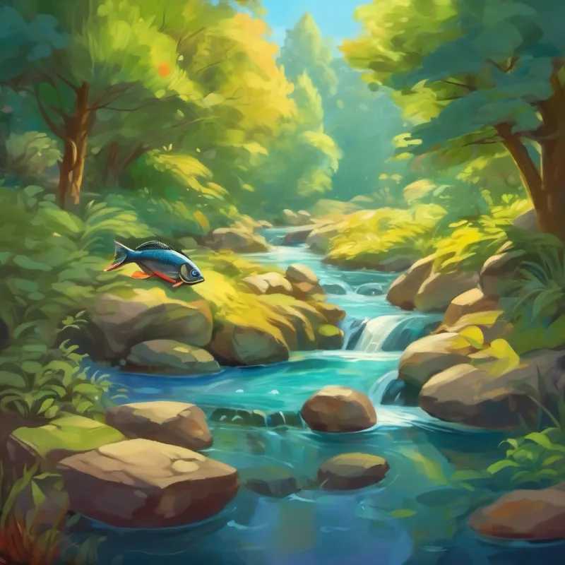 Fish at a stream pose a riddle to Tim.