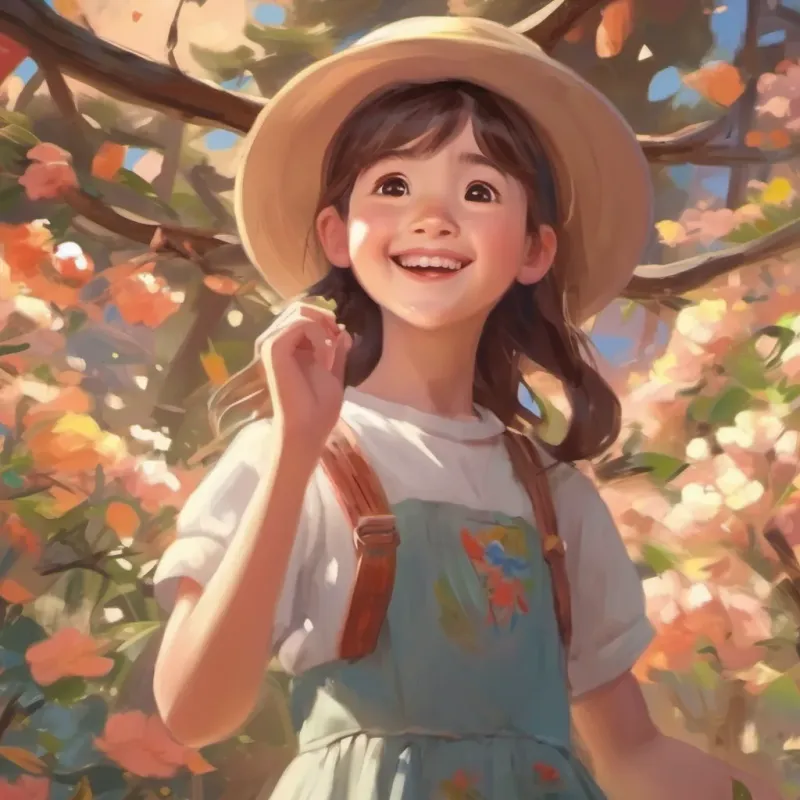 A happy young girl with a warm smile, singing a song.