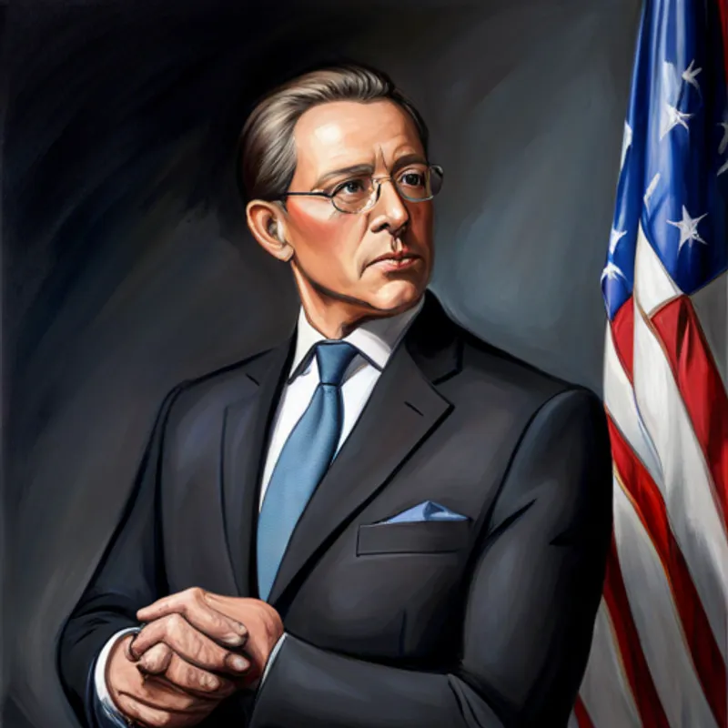 Principal, wearing a black suit and glasses speaking on a stage