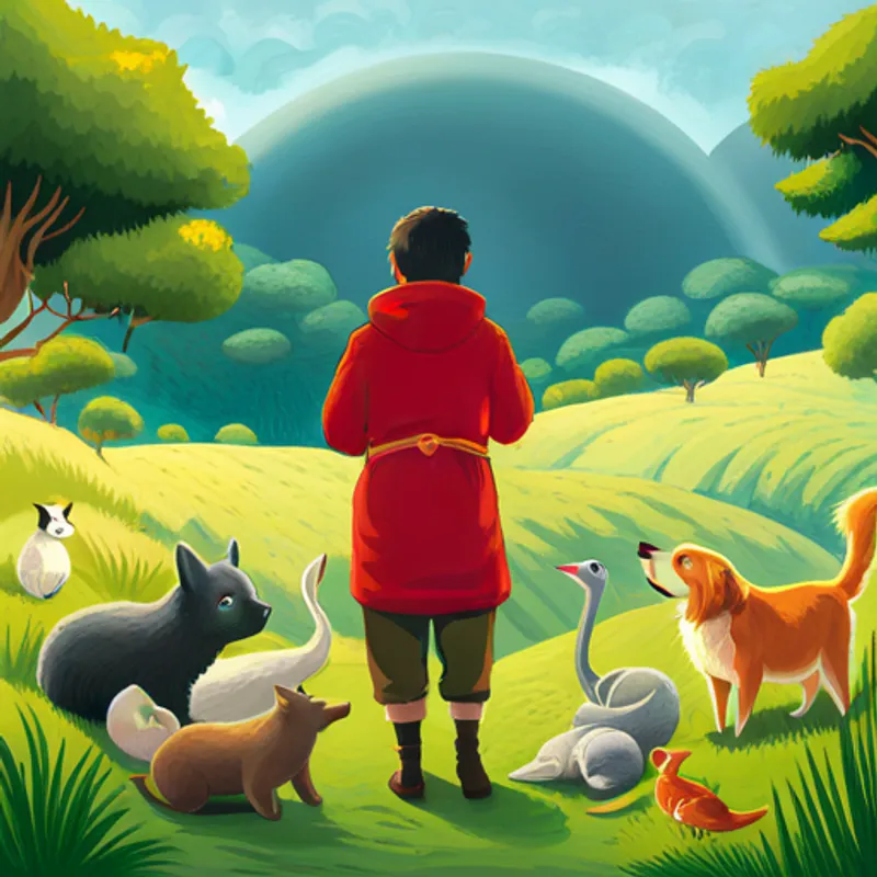 Noé pegando animais e colocando-os dentro da arca