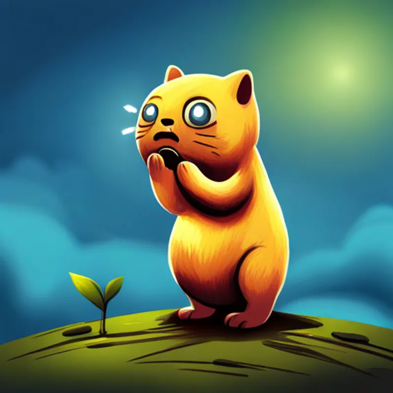 A small creature crying for help