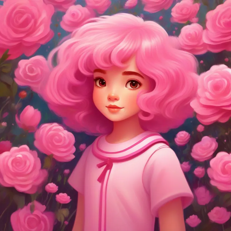 Menina sapeca com faixa rosa no cabelo. sorrindo com uma faixa rosa no cabelo.