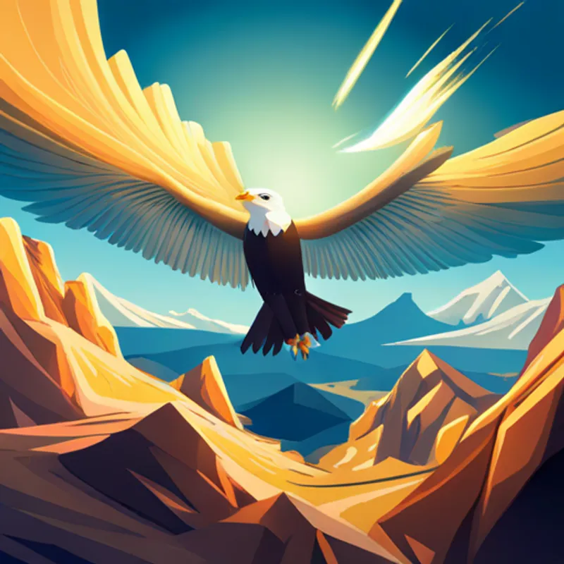 Bob, a master carpenter, shapeshifts with magical tools turning into a majestic eagle, soaring in the sky