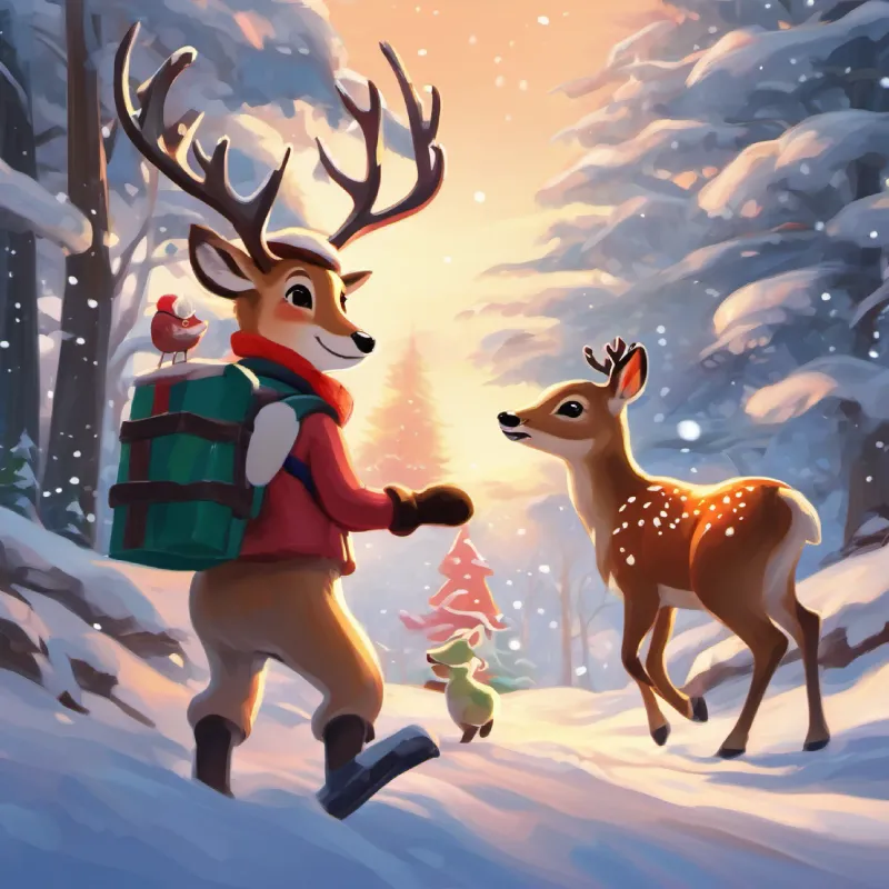 Libi and deer's joyful play after the rescue.