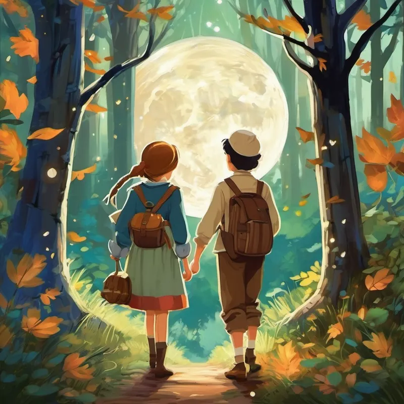 And so, dear children, whenever you see the moon's silver glow or hear leaves rustling in the wind, remember Arthur and Meg. In their hearts, they carried the wisdom of a friendly old lady and the magic of the enchanting forest. They continued to explore, discover, and share tales of their adventures until they became legends themselves, just like Hansel and Gretel. Now, close your eyes, my little adventurer, and let your dreams lead you to extraordinary places. Goodnight, sleep tight, and may your heart be filled with wonder and endless delight!