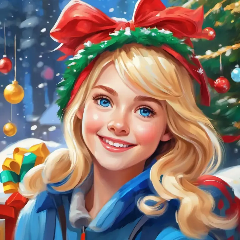 Blonde hair, blue eyes, bright and cheerful feeling healthier and happier, becoming an inspiration for her friends to play outside.