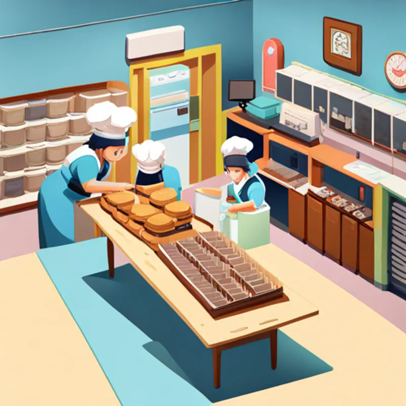 Alex imagines an assembly line for cookies