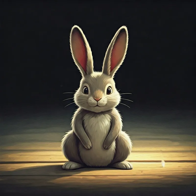 A bunny with twitching nose and wiggling whiskers