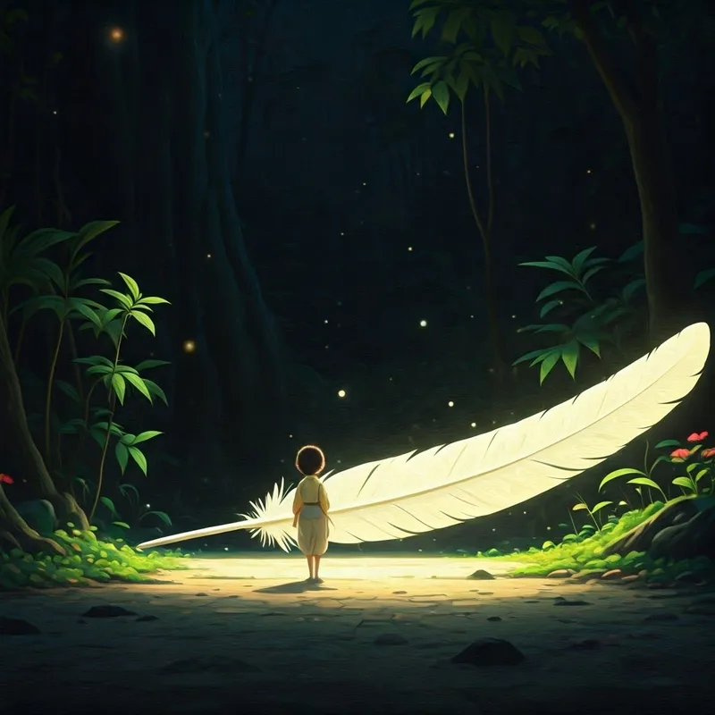 A shimmering feather