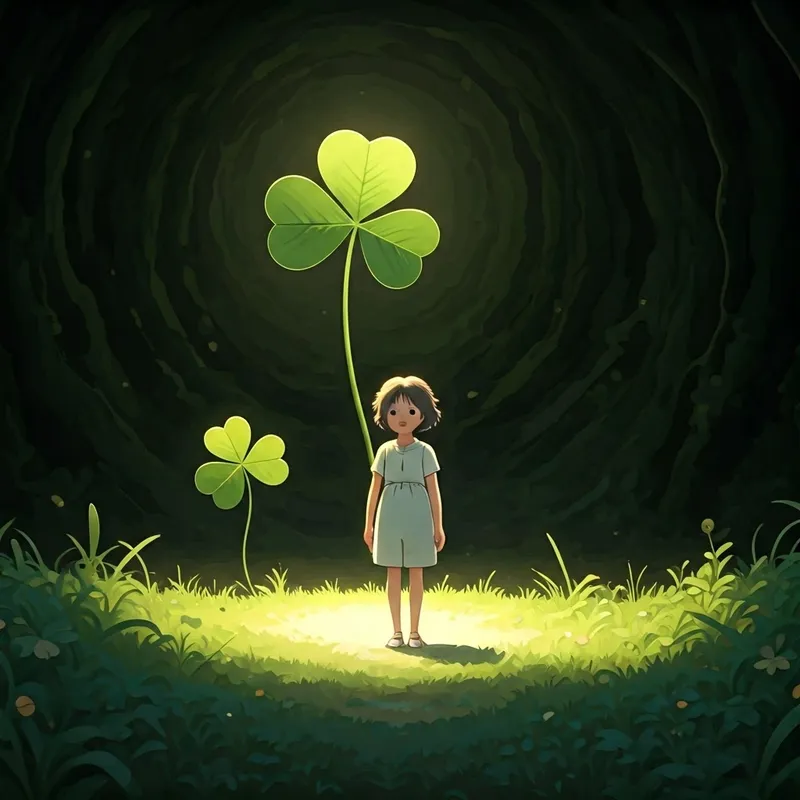 Three four-leaf clovers