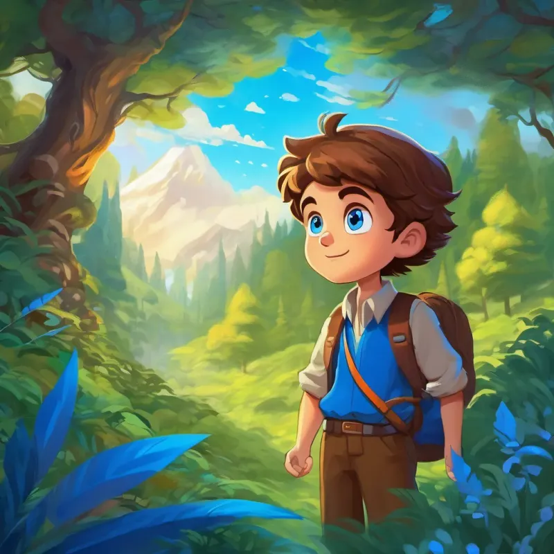 Bright blue eyes, brown hair, curious nature starts his quest in the forest, led by visions and dreams.