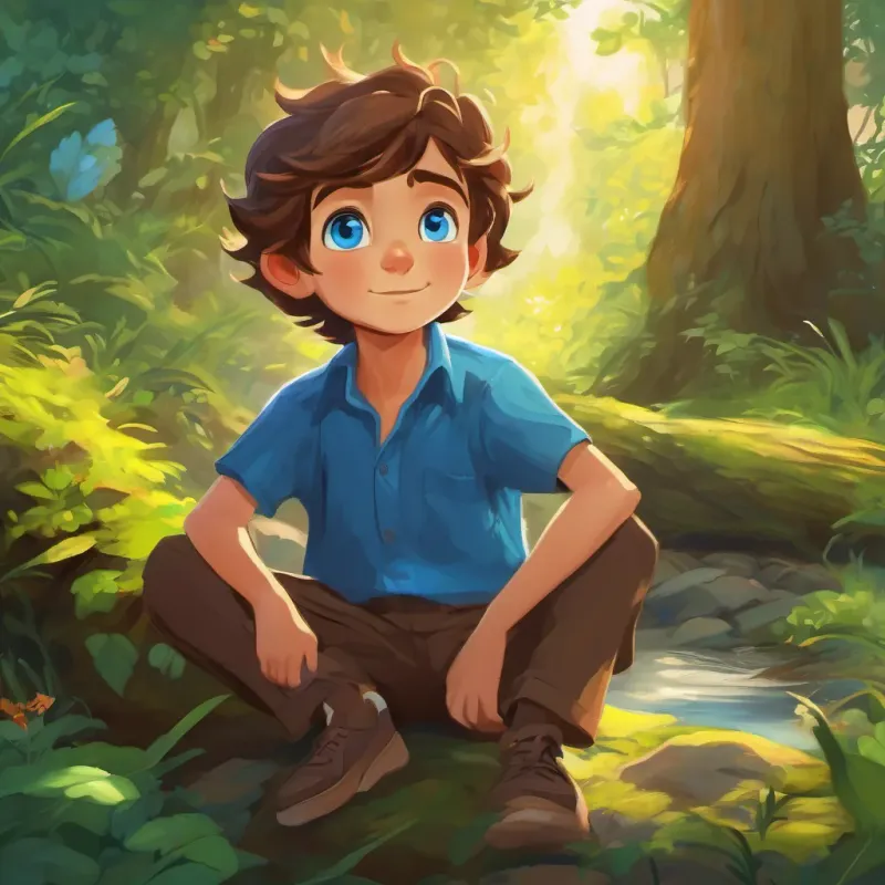 Bright blue eyes, brown hair, curious nature encounters beings who test his strength and cleverness.