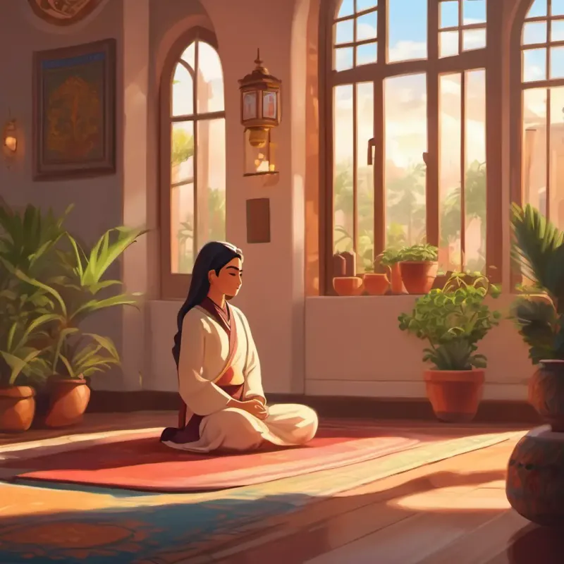 Alvira's afternoon Salah, a part of her daily routine.