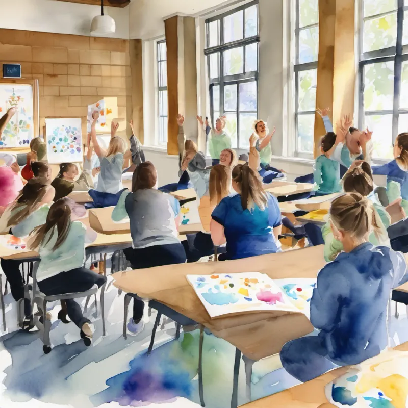 Class reacts to CPR class announcement; positivity in the classroom.