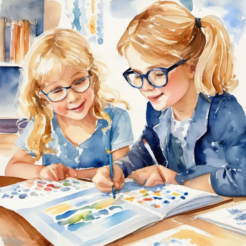 Steps for mouth-to-mouth are explained; Kind-hearted teacher, glasses, blonde hair, blue eyes uses a diagram.