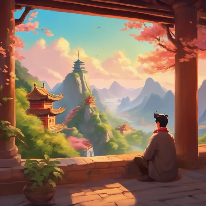Antonio daydreaming about visiting China, feeling inspired.