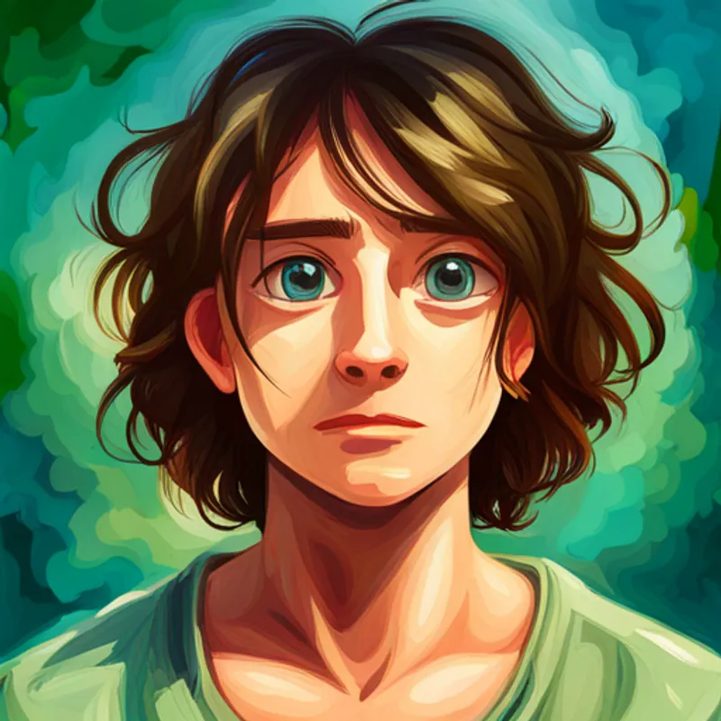 Criatura con ojos brillantes y pelo sedoso al viento