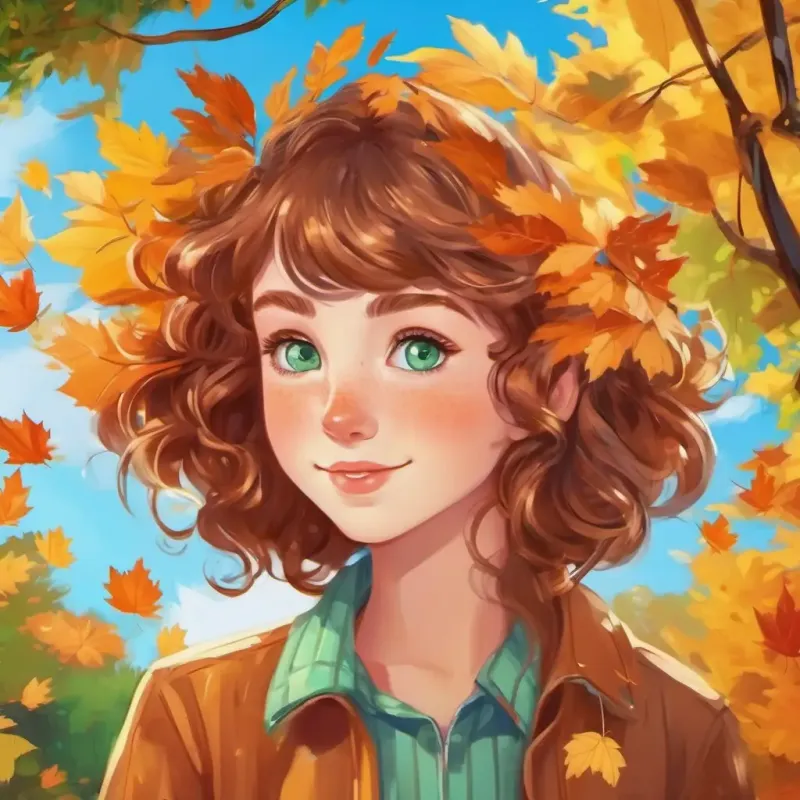 High school, Lively, with bright blue eyes and fair skin and Playful, with sparkling green eyes and a freckled face, mischievous and funny friends