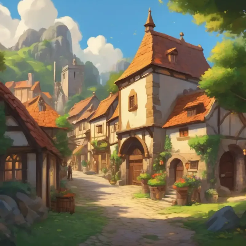 Describing the village and the knights' family dynamics.