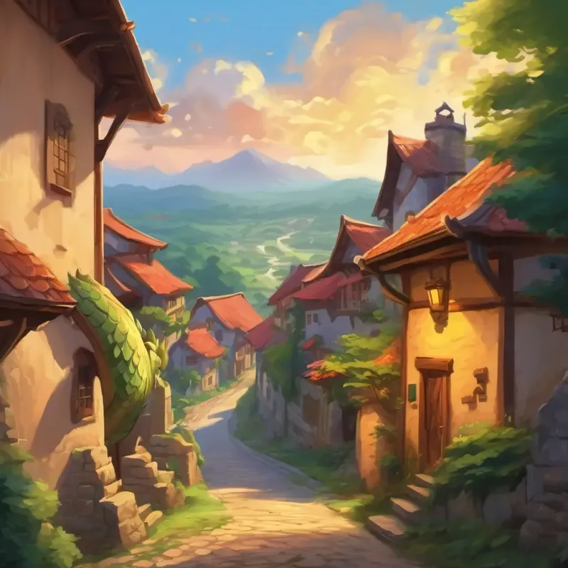 A dragon's roar interrupts the peaceful village morning.