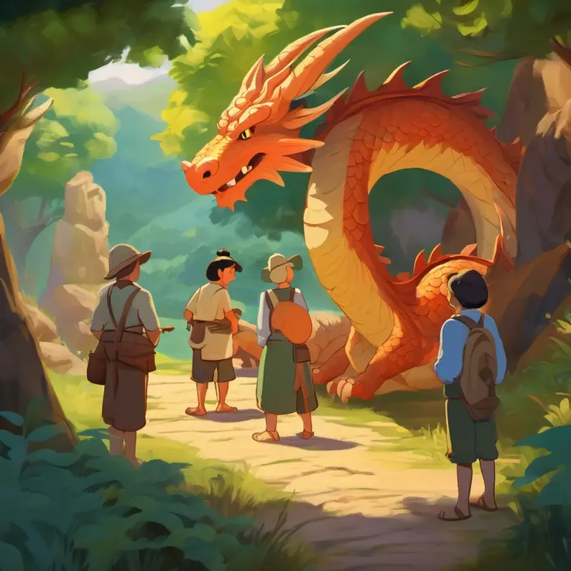 Villagers discussing their fears about the dragon.