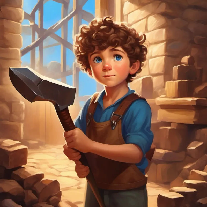 Resolution with A young boy, eager, with curly brown hair and big blue eyes becoming a better fixer and the hammer's return.
