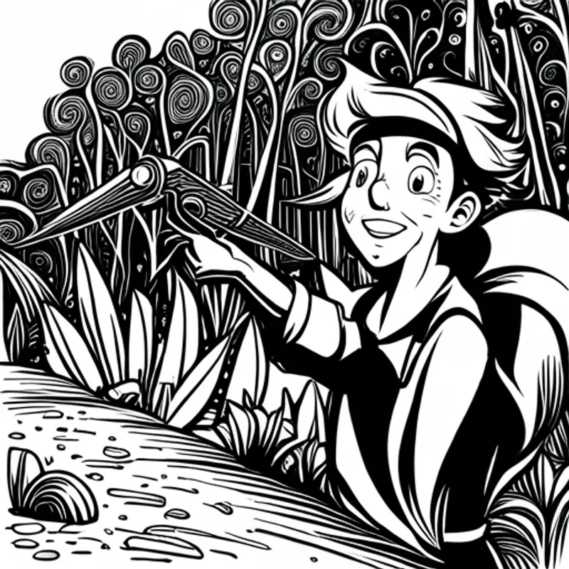 Jack points at the hidden path with a surprised expression