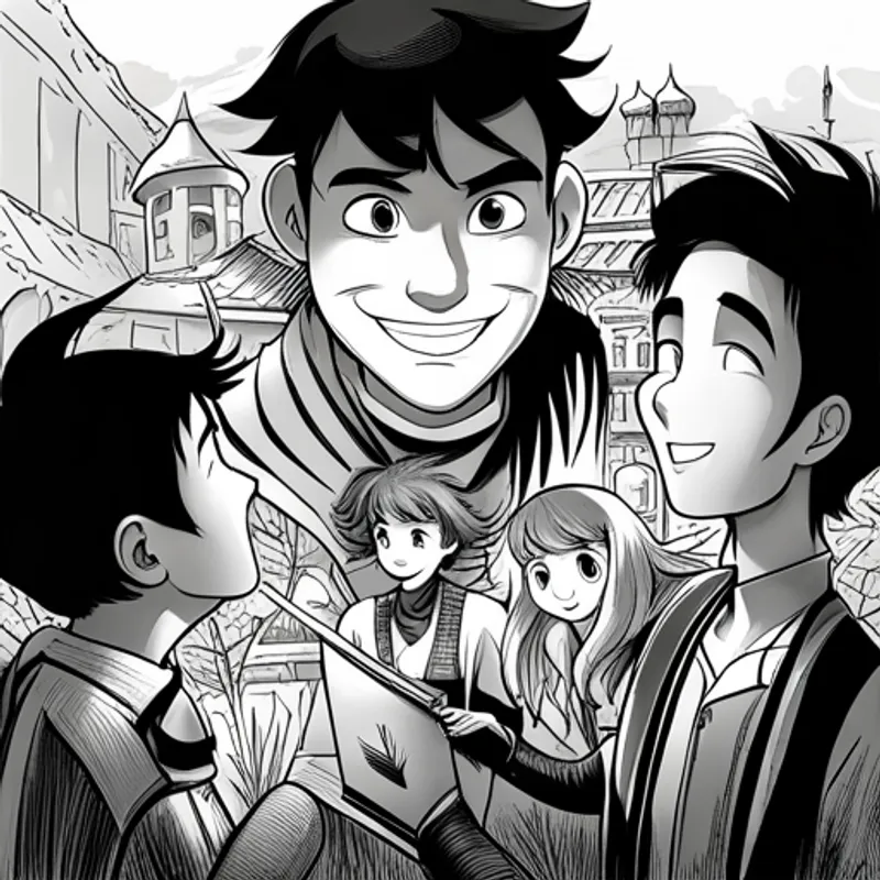 Jack excitedly telling his family and friends about his adventure