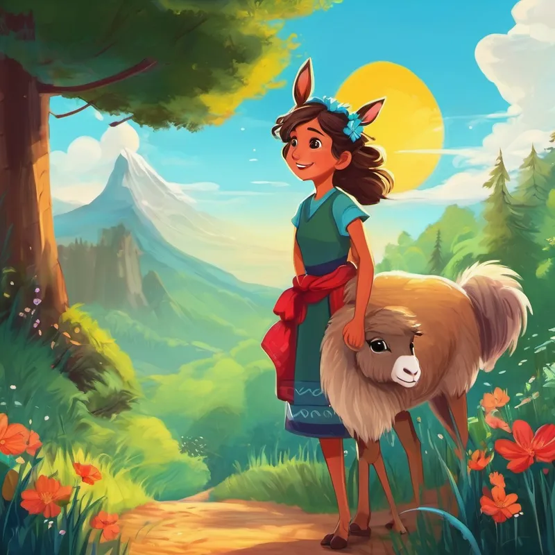 Había una vez una llama de colores llamada Lola que vivía en un mundo mágico. Lola era muy curiosa y siempre estaba en busca de nuevas aventuras. Un día, caminando por el hermoso bosque mágico, Lola encontró a su abuela, una sabia y anciana llama que se llamaba Esperanza.  Esperanza era una experta tejedora y siempre llevaba consigo un precioso telar. Lola se acercó a curiosear y preguntó: "Abuela, ¿puedo aprender a tejer un telar contigo?" Esperanza sonrió y le dijo: "¡Claro que sí, querida! Te enseñaré todo lo que sé, siempre es especial compartir nuestros conocimientos y experiencias".