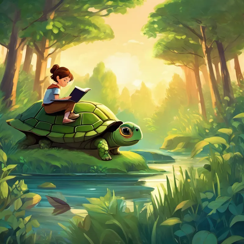 Lily giggled as she read a story about a timid turtle named Timothy, who wanted to be brave like the other animals. He went on an adventurous quest to find a legendary gem, said to grant courage. But when Timothy found the gem, he realized that true courage came from within. He returned home, no longer timid, and became a source of inspiration for all the animals. For hours, Lily read story after story, captivated by the enchanting tales of friendship, bravery, and kindness. As the sun began to set, and the forest grew still, Lily felt a sense of fulfillment within her heart. With a grateful smile, she thanked the forest for its extraordinary stories.