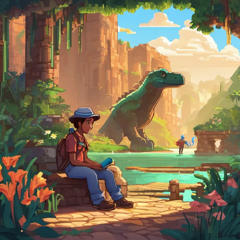 Lily's parents sat beside her, supporting her throughout the adventure and explaining the significance of each character. They reminded her that confidence was the key, and even if she felt uncertain, she should believe in herself. Moving forward, Lily encountered a Dodo bird named Diego. Though he seemed extinct in reality, Diego had hidden for centuries, preserving the secrets of the past with great devotion. Representing the letter D, he intrigued Lily with tales of incredible dinosaurs and discoveries.