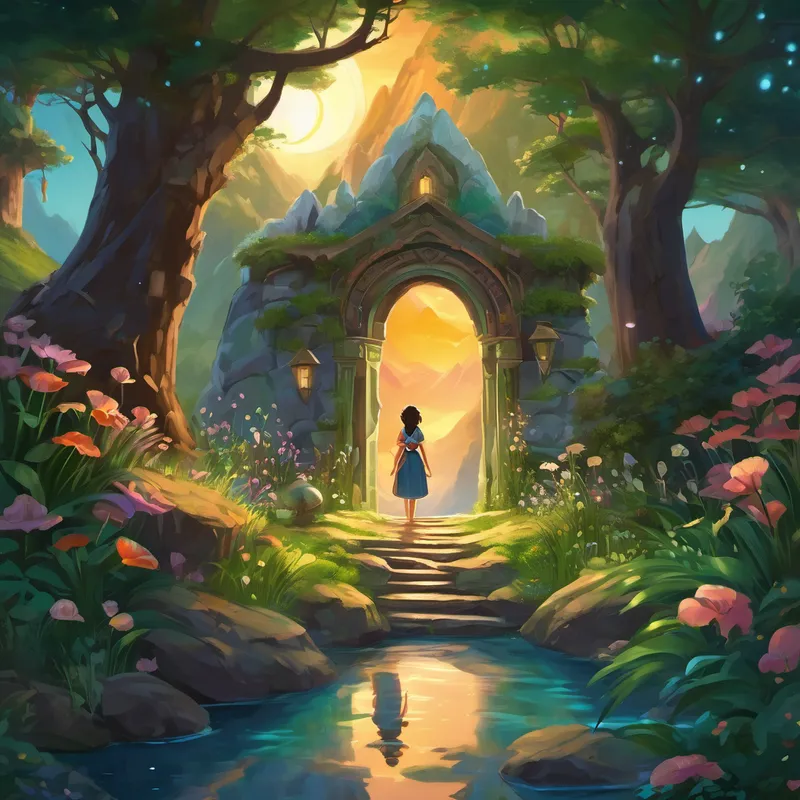 Overwhelmed with gratitude for the enchanted mountains, Lily stepped back through the portal, bidding farewell to the mystical creatures and breathtaking valley. As each step brought her closer to her village, she carried the treasure of the enchanted mountains in her heart. Lily returned home, her eyes filled with a magical sparkle that would never fade. Every night, as she drifted to sleep, she would gaze at the moon and remember her incredible journey through the enchanted mountains. And with that memory, she would dream of even more extraordinary adventures to come.